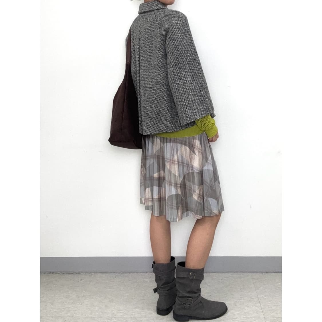 빈티지 그레이 플리츠 스커트 상품이미지2