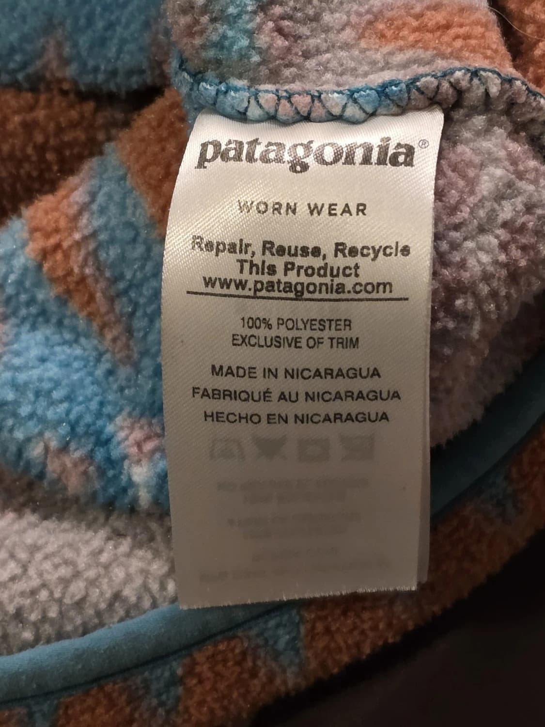 15FW 파타고니아 신칠라 스냅-T 플리스 블루/브라운 아즈텍 패턴 상품이미지5