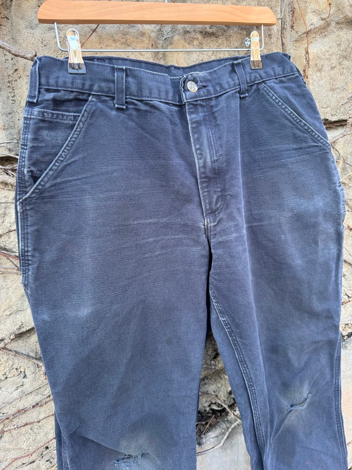 칼하트 빈티지 b11 mdt 네이비 페이딩 카펜터 싱글니 워크 팬츠 상품이미지4