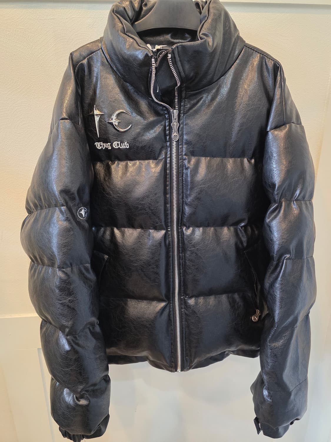 떠그 클럽 블랙  레더 패딩 점퍼 2사이즈 상품이미지2