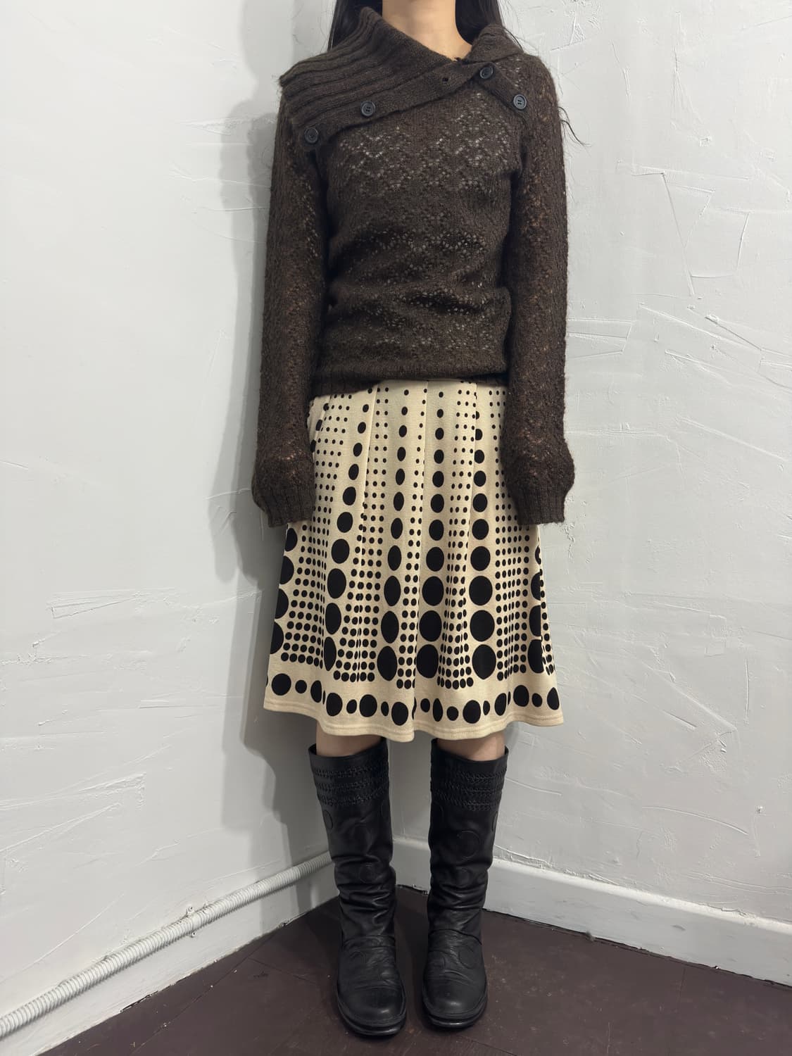 dot design midi skirt 상품이미지1