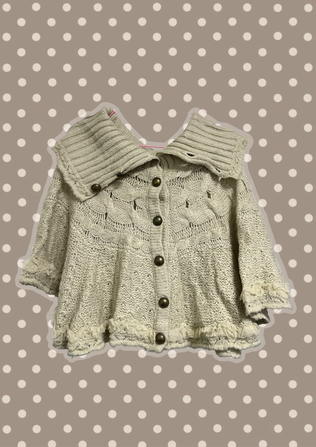 엑시즈팜 베이지 레이스 숏케이프 상품이미지1