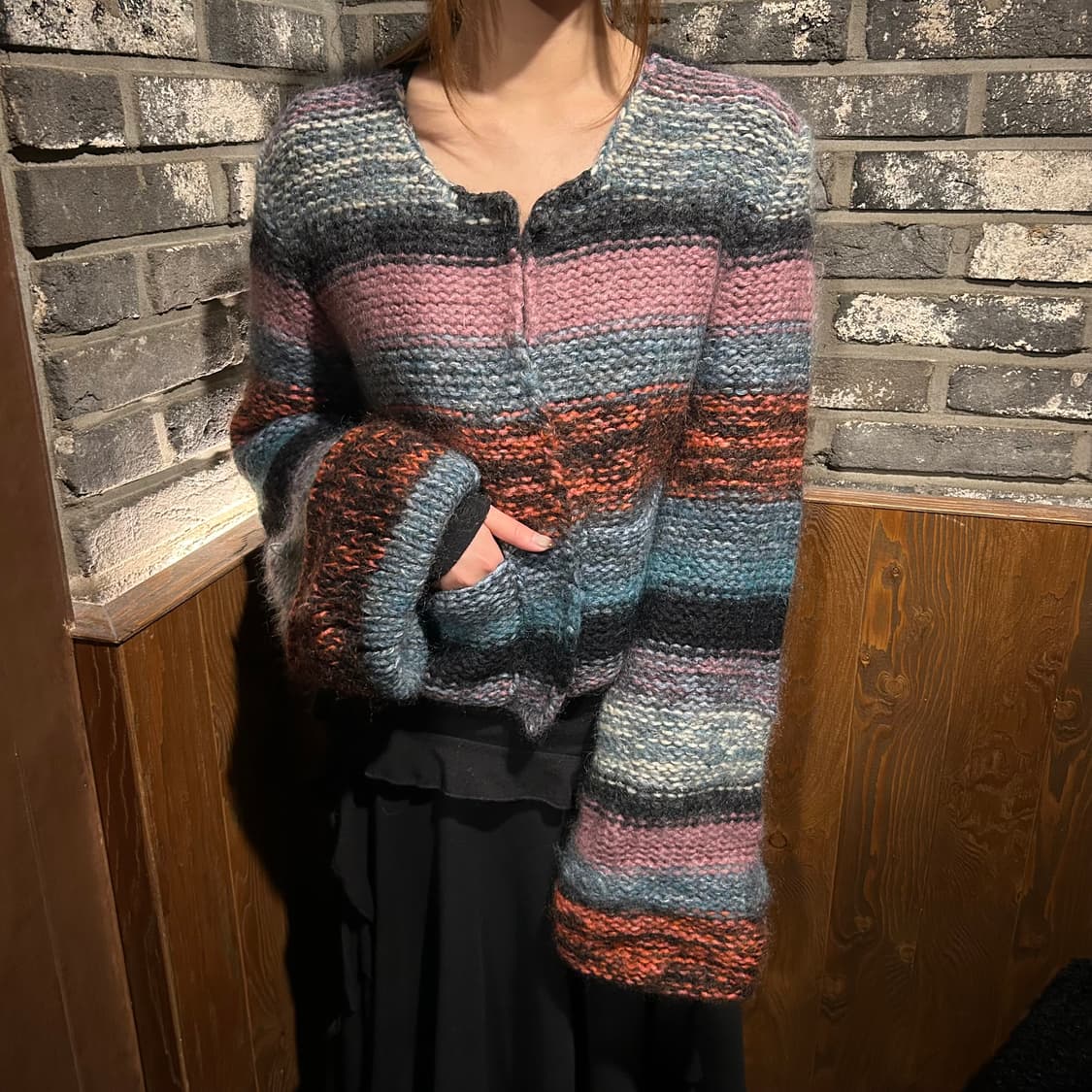 M) 끌로에 Chloe 모헤어 벨 슬리브 오픈 가디건 & 머플러 상품이미지10