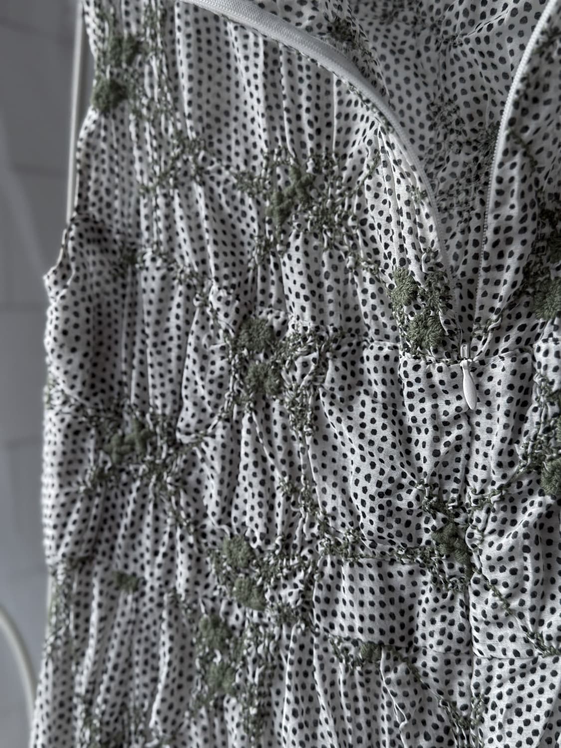 Embroidered Dot Seersucker Dress 0378 상품이미지6