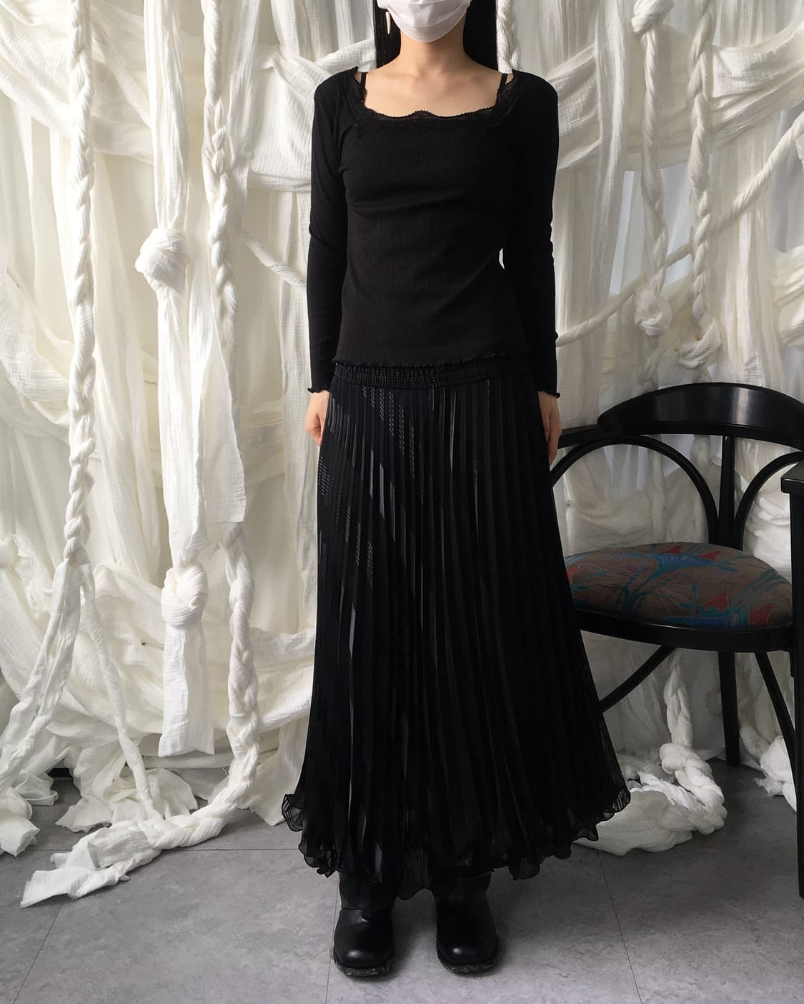 Pattern pleats skirt 상품이미지6