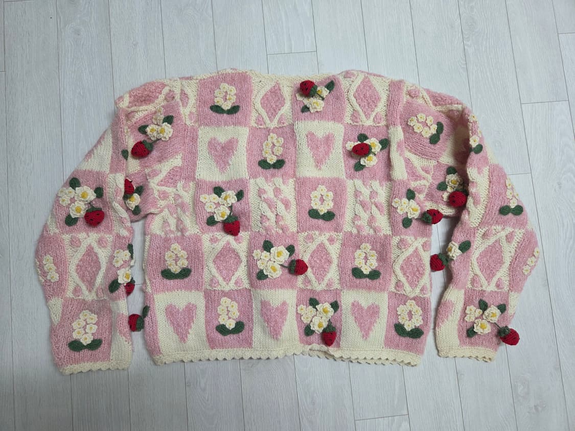 딸기꽃 패치워크 가디건 상품이미지3