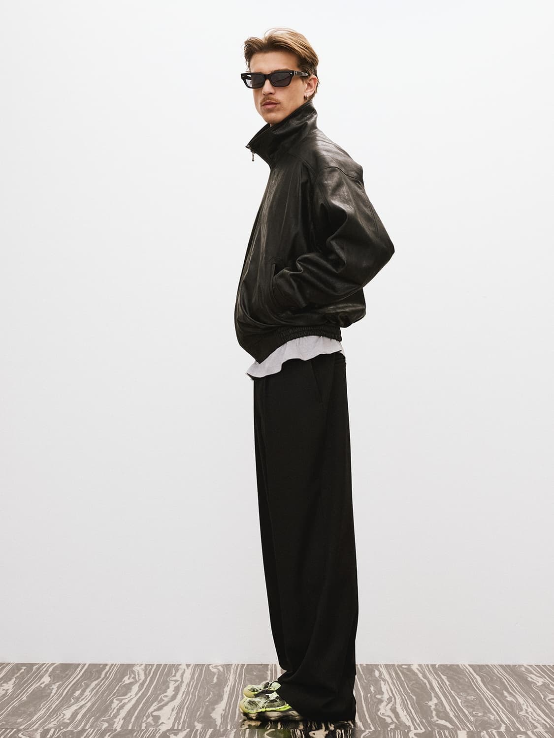 25ss 렉토 빈티지 크랙 이펙트 레더자켓 블랙 상품이미지8