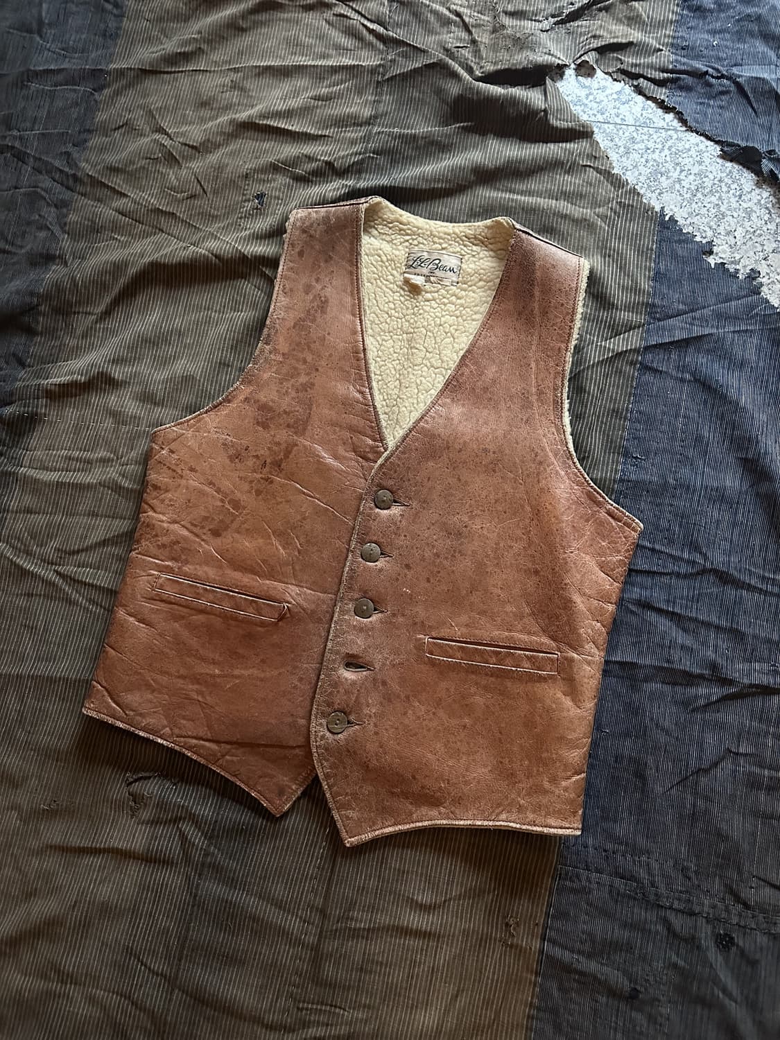 60s LL Bean Leather Vest 상품이미지2