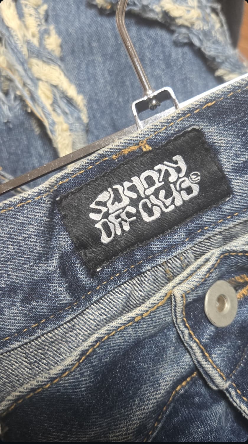 선데이오프클럽 레이어드 스커트 플레어 데님 진 상품이미지3