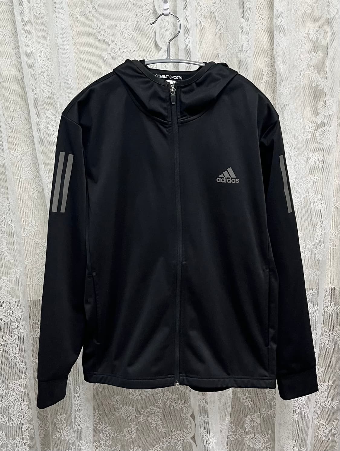 L)아디다스 컴뱃 스포츠 블랙 러닝 기능성 후드 집업 재킷 상품이미지1