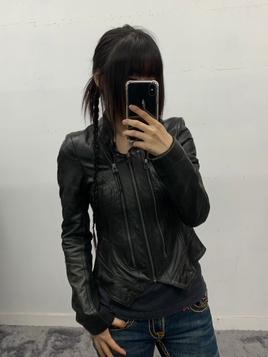 Tankus 램스킨 지퍼 디테일 레더 상품이미지1