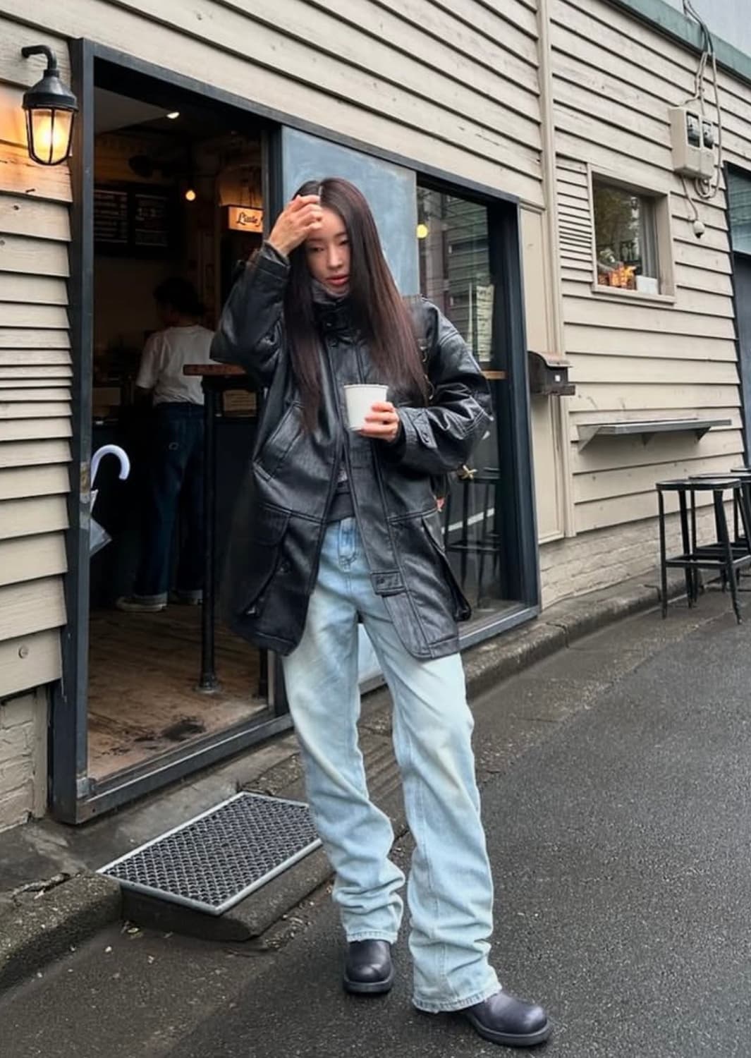 더베를린 leather fur half coat 상품이미지1