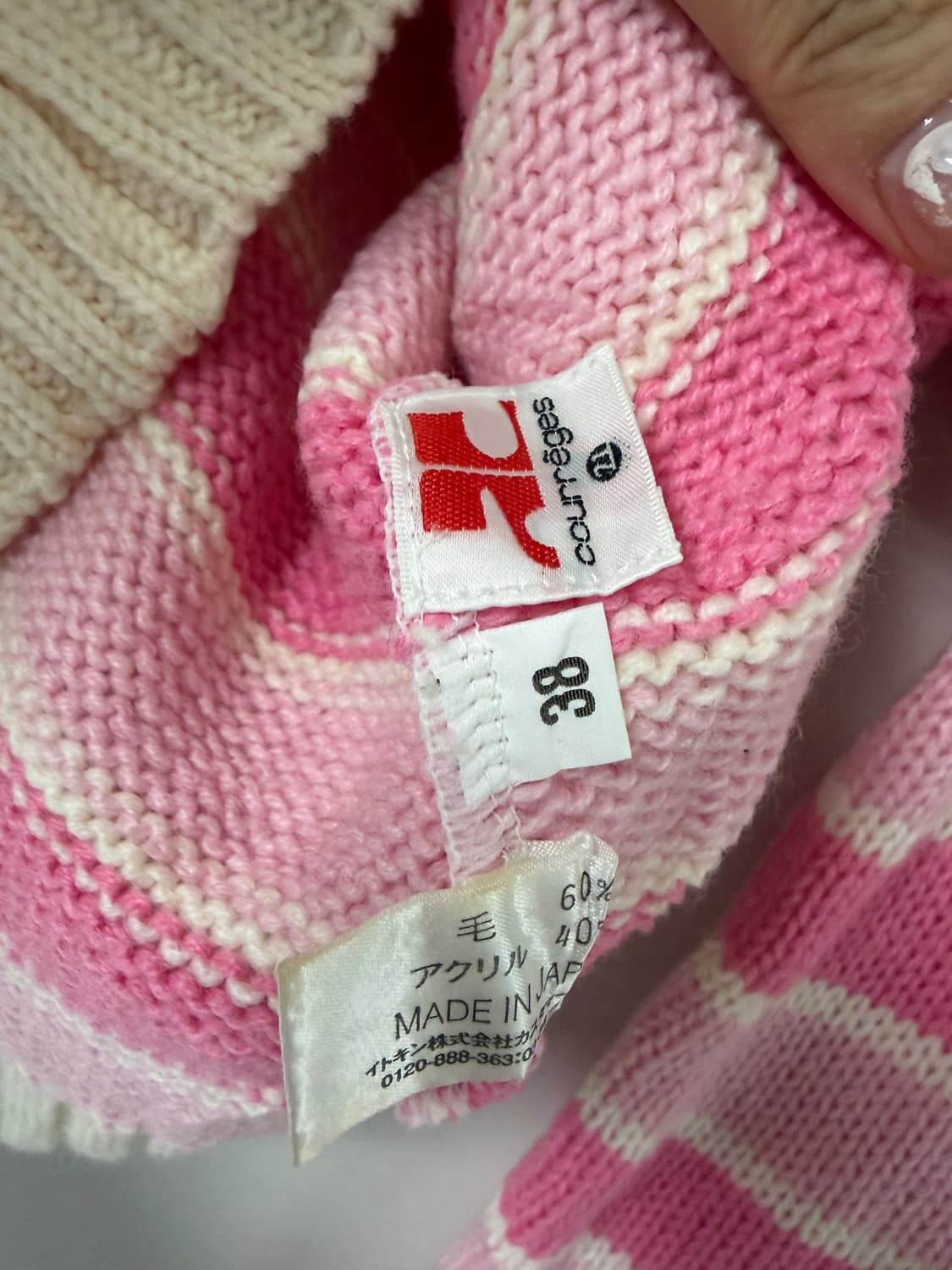 꾸레쥬 빈티지 핑크 니트 상품이미지7