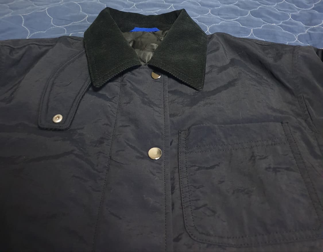 (보세) 코듀로이 카라 아웃포켓 스포티 폴리 자켓 블랙 (F) 상품이미지2