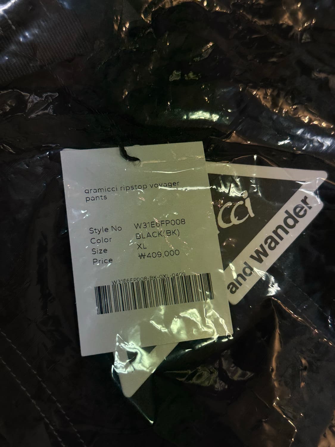 [XL] 앤드원더 x 그라미치 립스탑 보이저 팬츠 블랙 상품이미지5