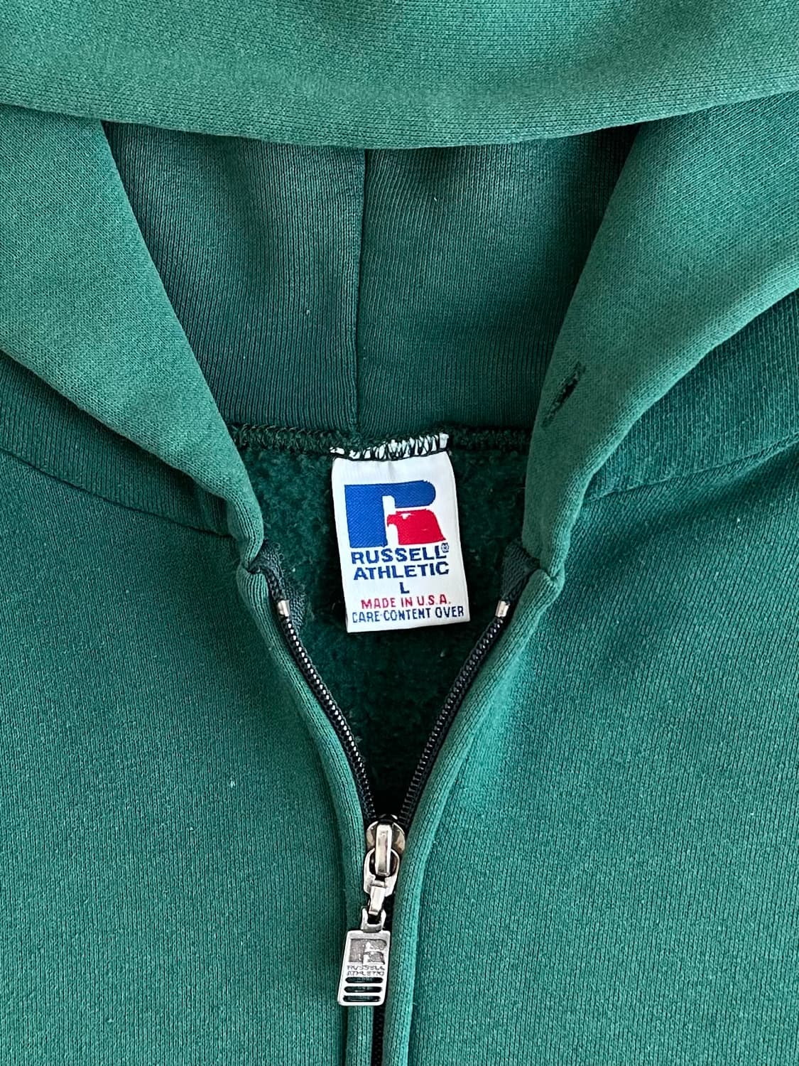 90s 빈티지 러셀 후드집업 그린 L USA 상품이미지6
