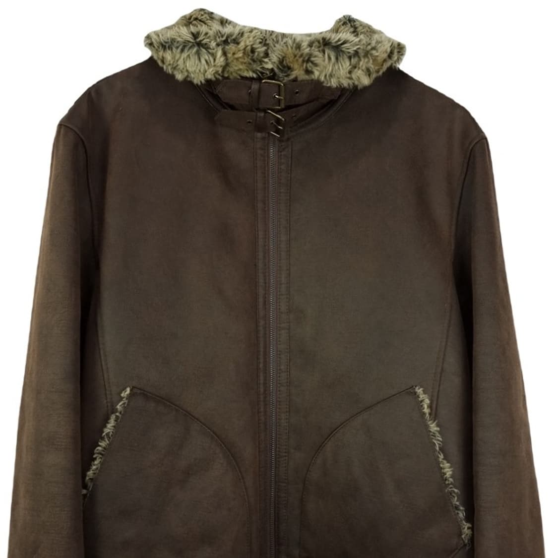 [티엔지티] 누벅 가죽 무스탕 자켓 브라운 M18510 상품이미지4