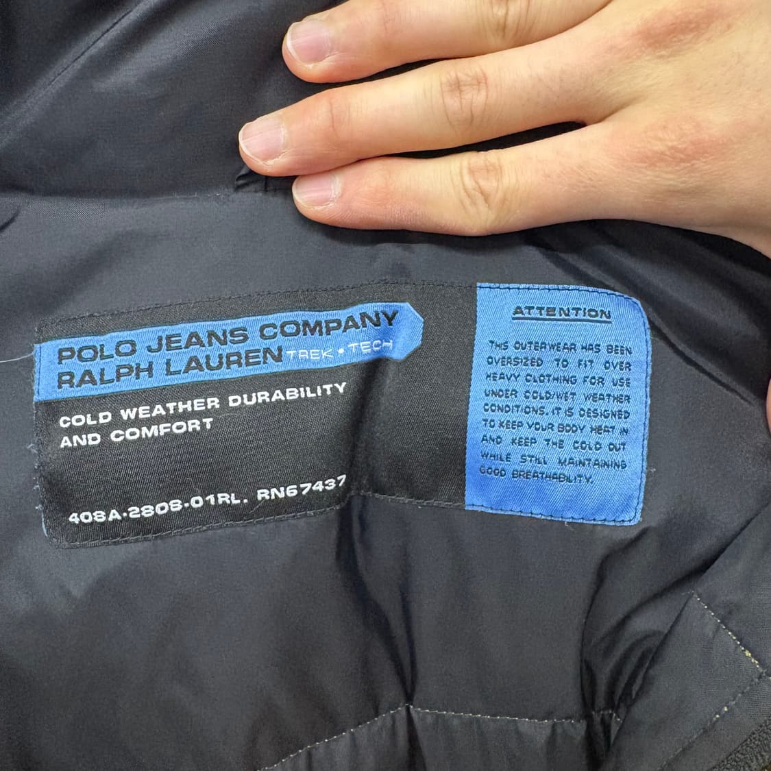 폴로진 노란색 패딩 점퍼 여/L 상품이미지4