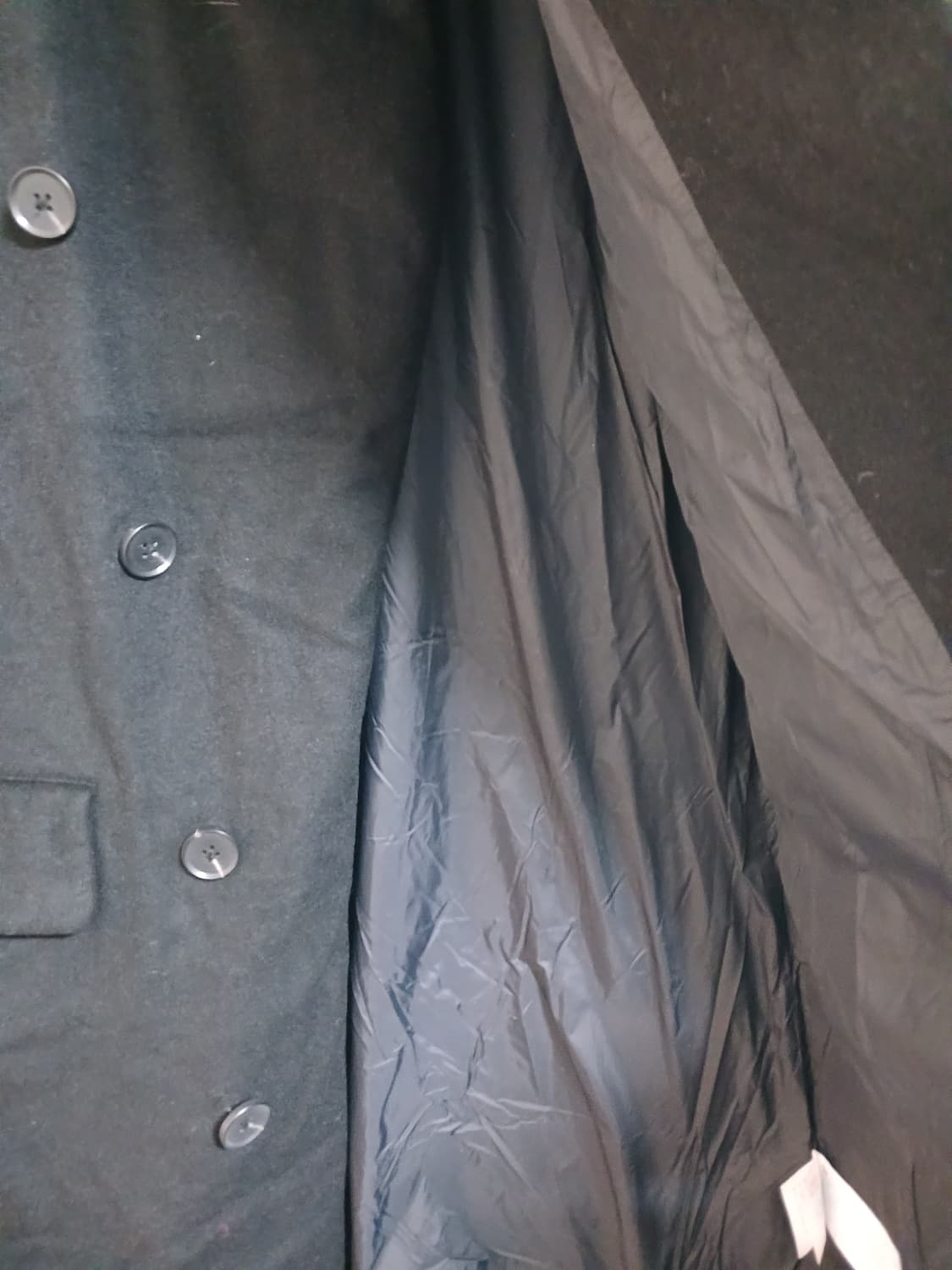 (M,90)다이나핏 모직배색 덕다운 패딩 코트 블랙 상품이미지8