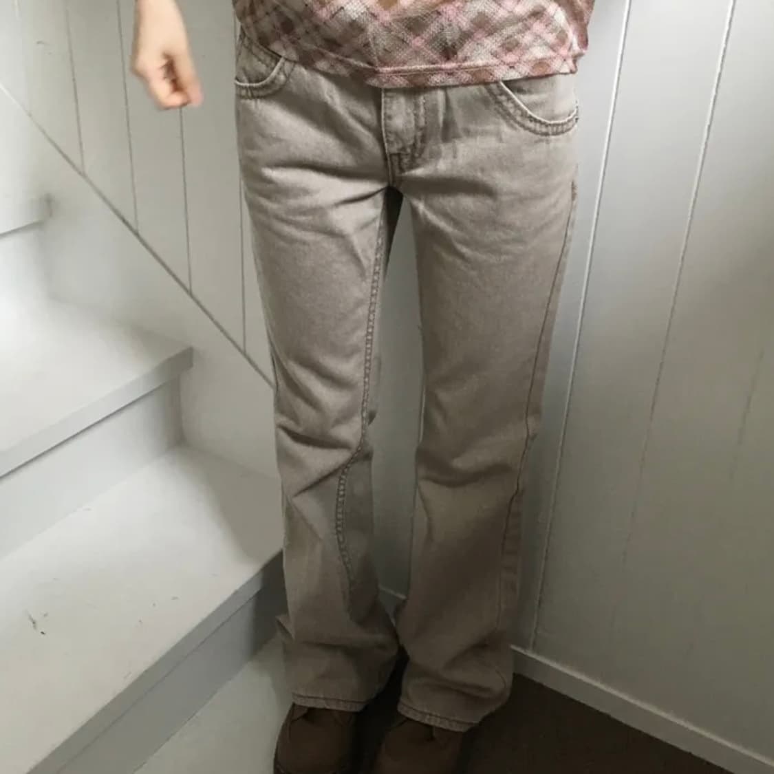 언버티 빈티지 로우 포켓 부츠컷 팬츠 베이지 상품이미지2