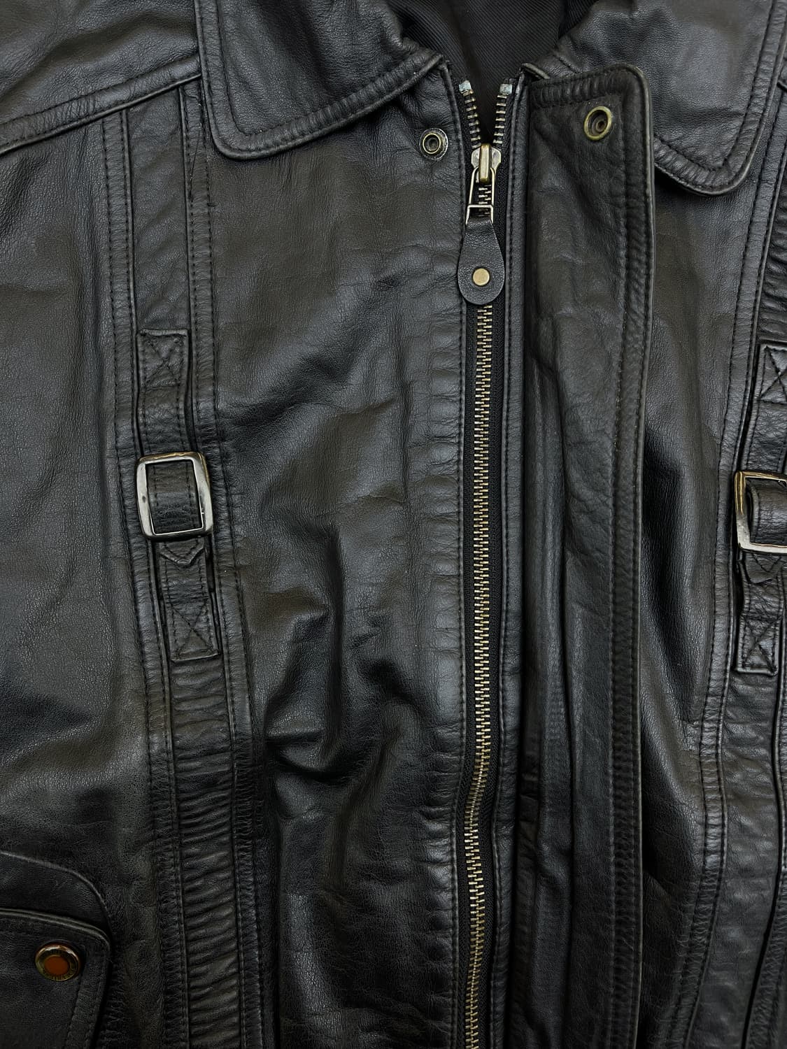 Envy Monarch 90's 벨트 디테일 레더 자켓 상품이미지5