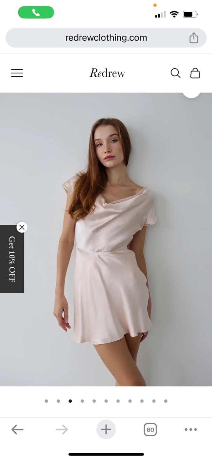 Redrew clothing 카울넥 미니 백리스 실크 드레스 여름원피스 상품이미지5