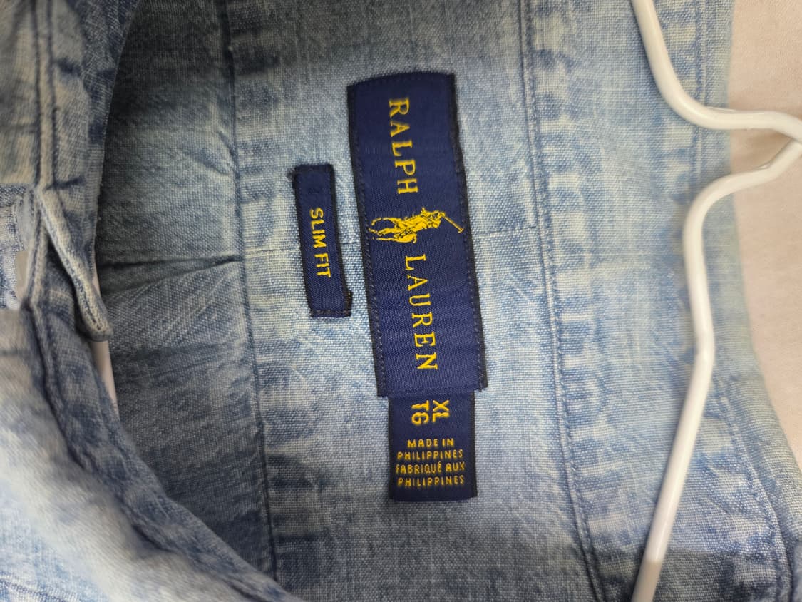 폴로 랄프로렌 데님 셔츠 하늘색 xl 상품이미지3