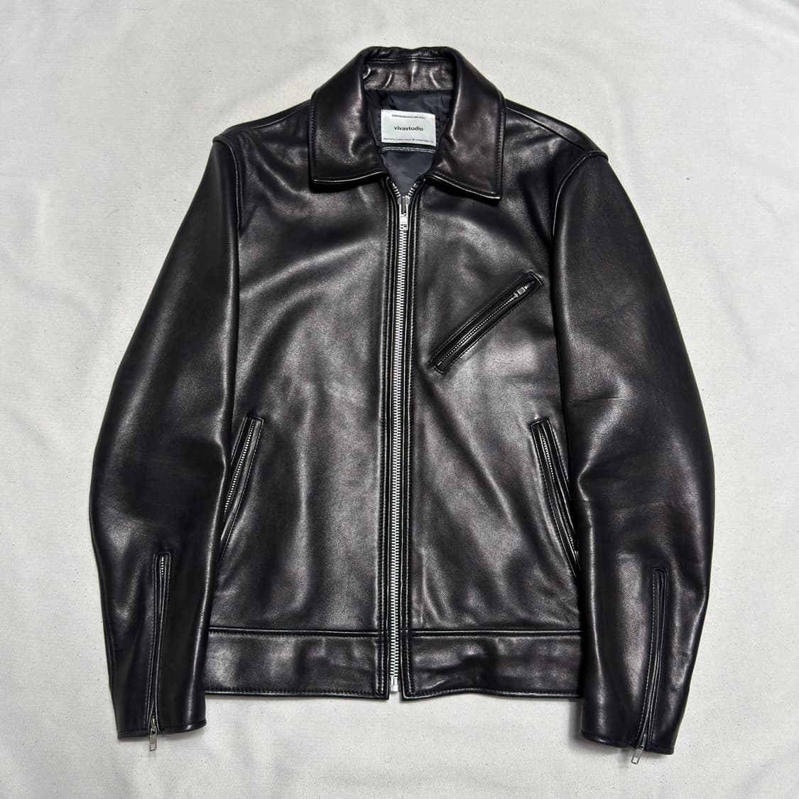 M 비바스튜디오 싱글 라이더 레더 자켓 상품이미지2