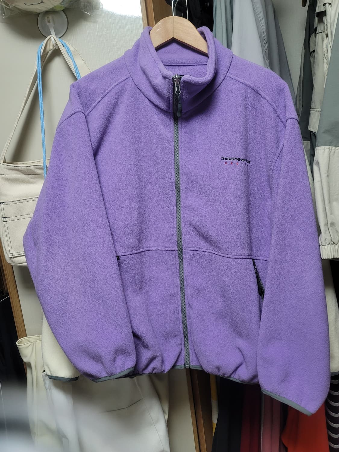 디네댓 후리스 플리스 디스이즈네버댓 자켓 집업 라벤더L 상품이미지1