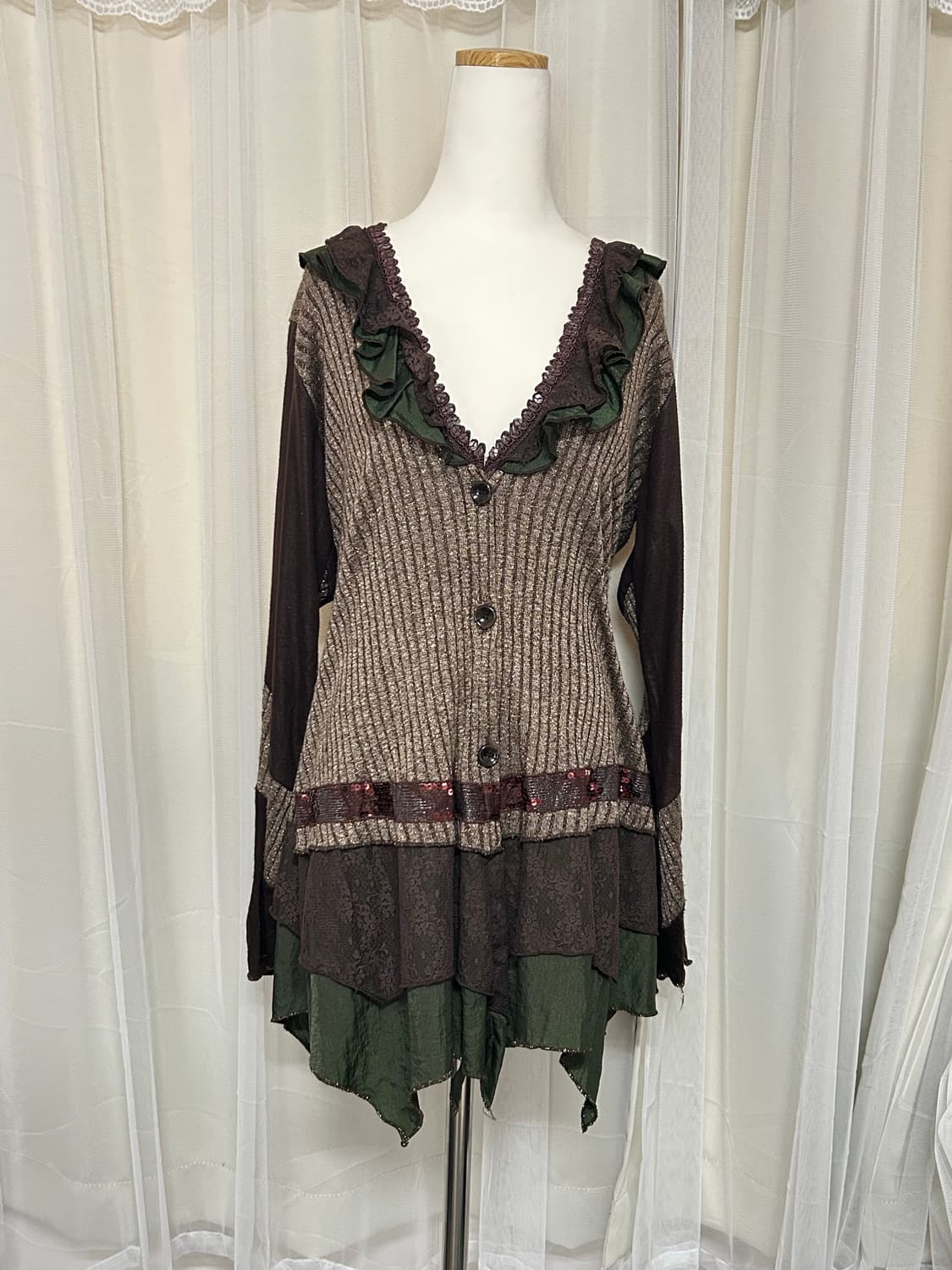 빈티지 오리엔탈 페어리 브라운 니트 가디건 상품이미지2