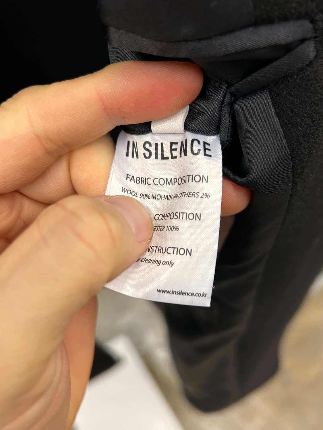 IN SILENCE 블랙 울&캐시미어 블랜드 싱글 롱 코트 상품이미지7