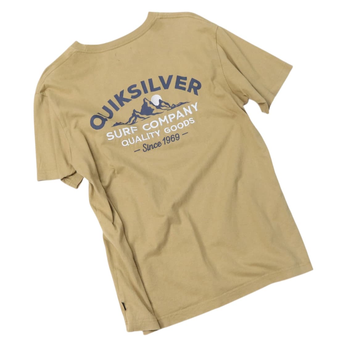 퀵실버 빈티지 백로고 서프 그래픽 베이지 반팔 티셔츠 (M) 상품이미지1
