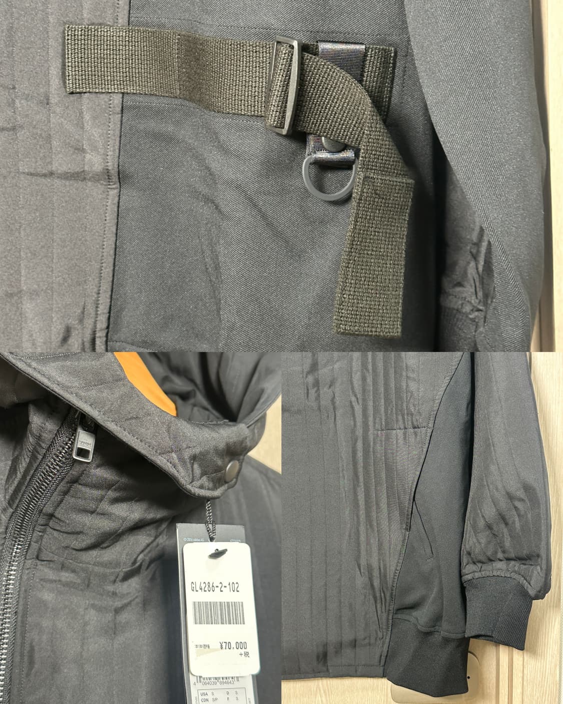 새상품) y3 퀄팅 후드 자켓100/블랙 상품이미지7