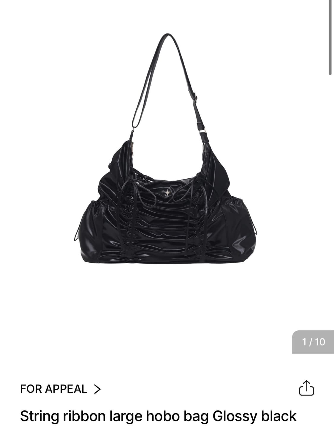 String ribbon large hobo bag Glossy 상품이미지1