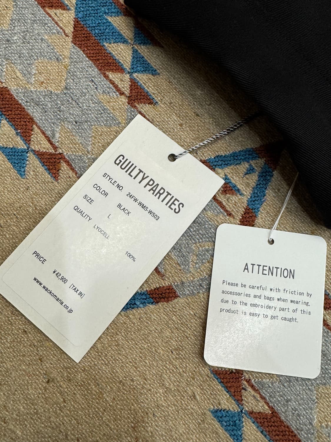 [L] 와코마리아 웨스턴 셔츠 롱 슬리브 블랙 상품이미지9