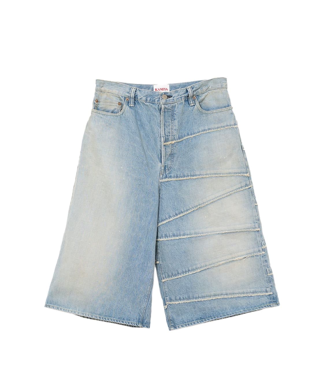 KAMIYA Switching Denim Wide Bermuda Pant 상품이미지1