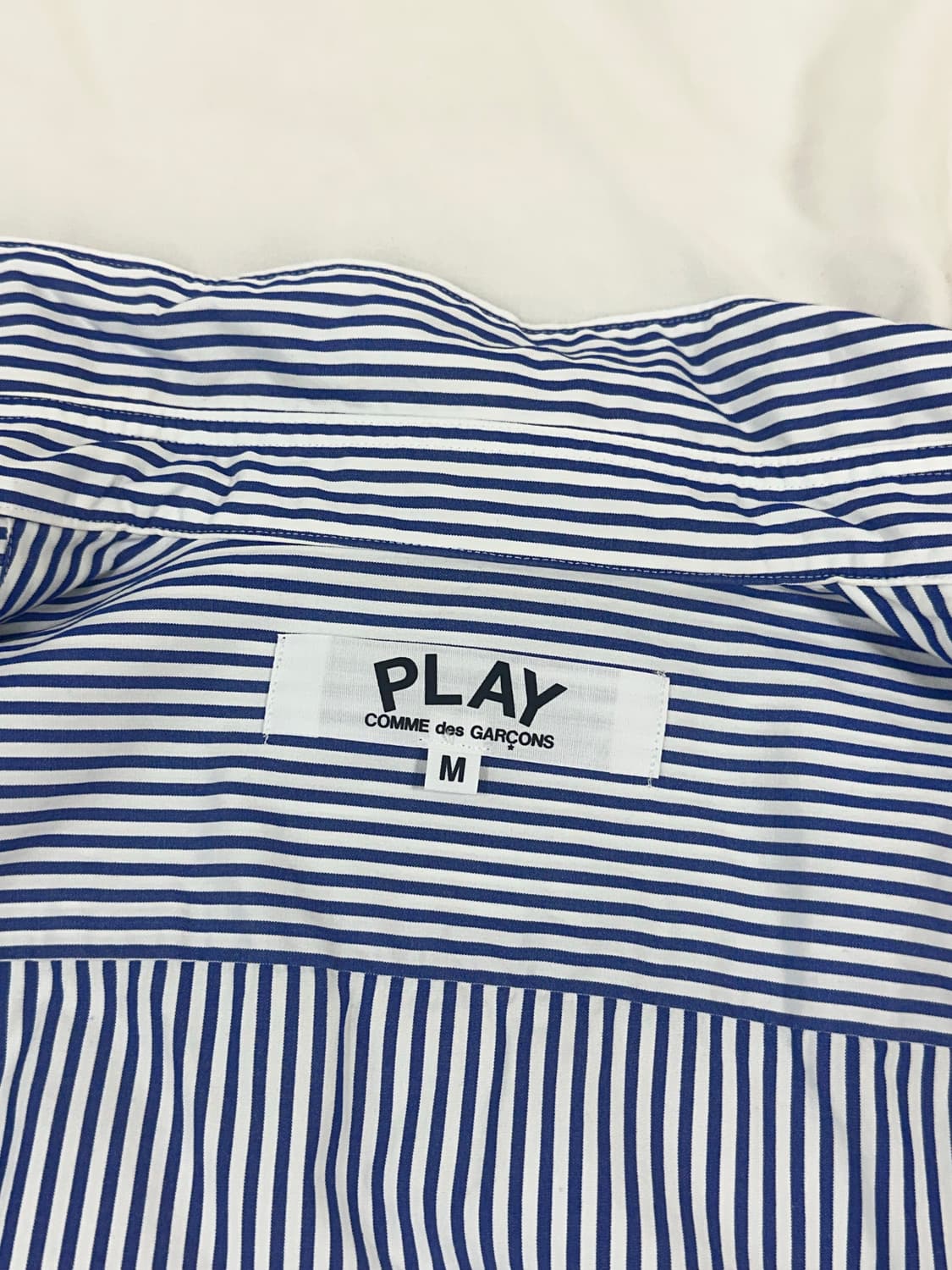 (W) 플레이 꼼데가르송 스트라이프 블랙 하트 셔츠 블루 m 상품이미지2