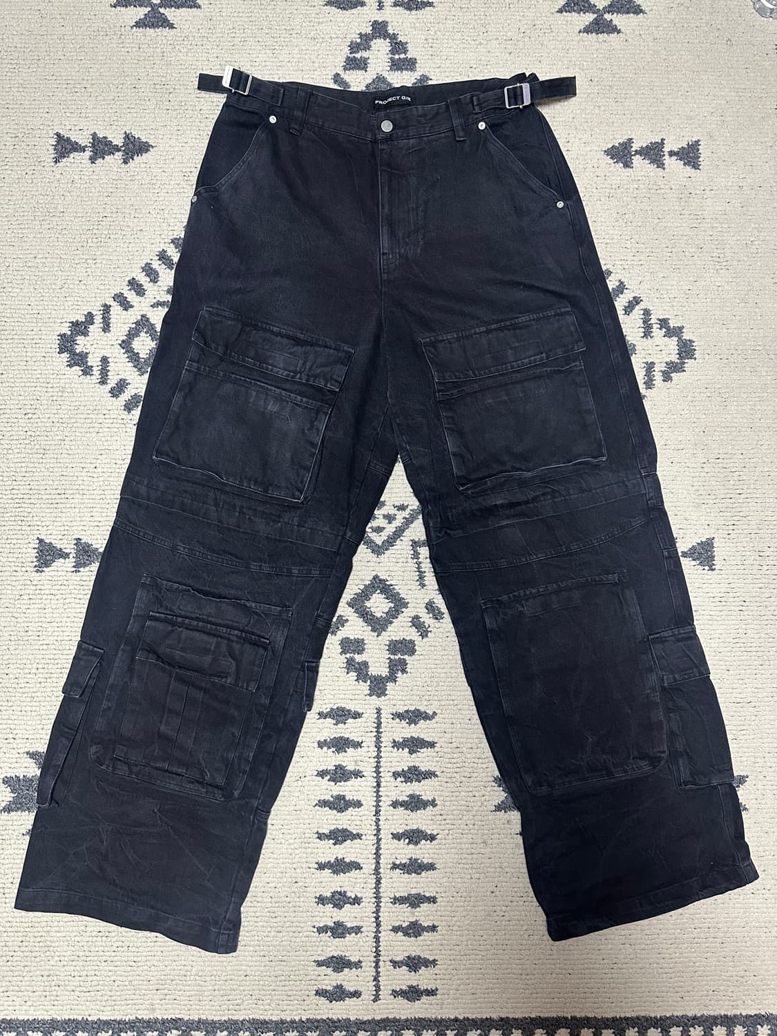 프로젝트지알 크링클 데님 카고팬츠 상품이미지1