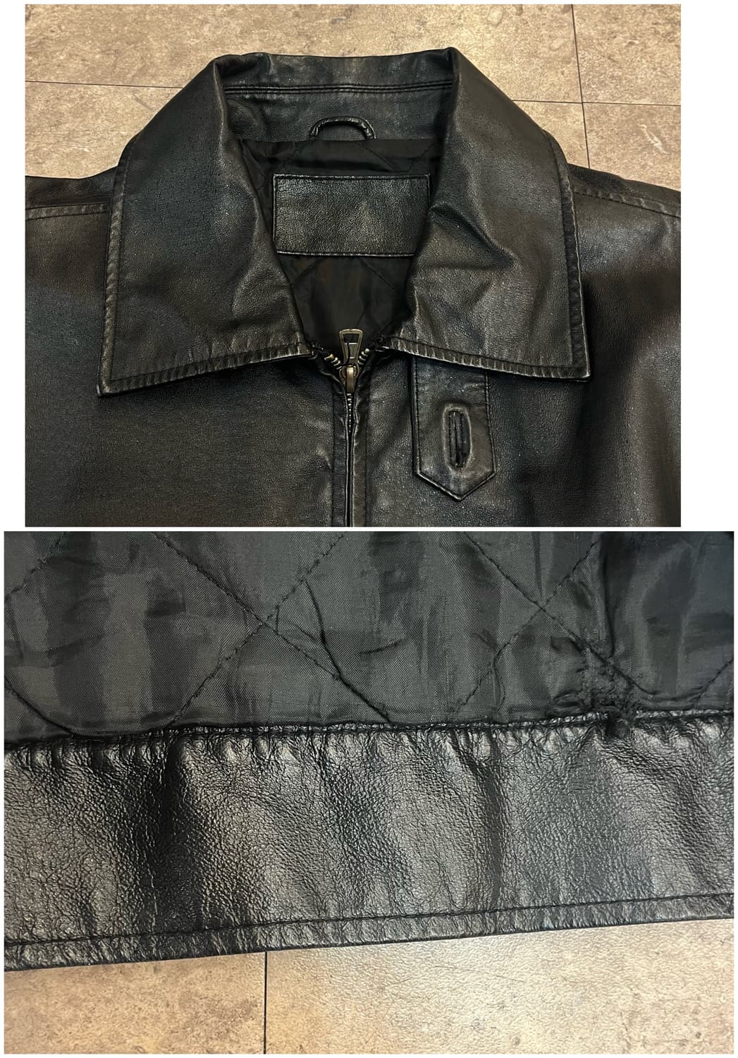 빈티지 레더 집업 자켓 블랙 #csz2142 상품이미지3