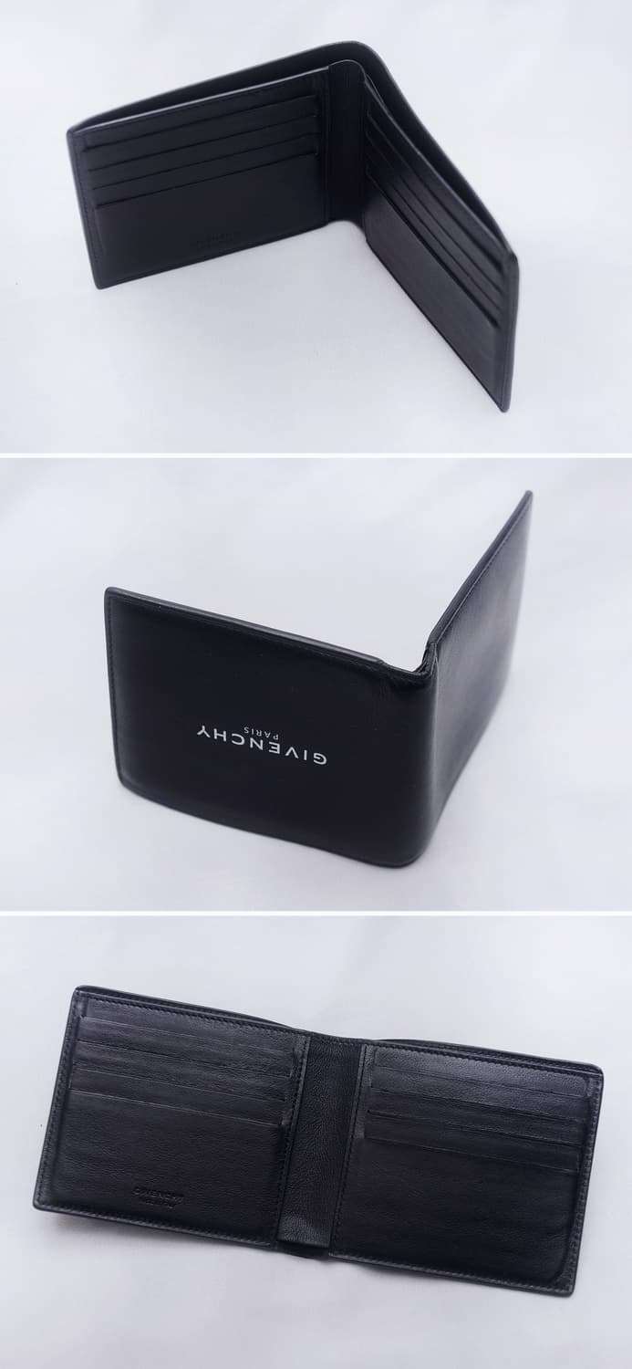 지방시 레터링 로고 클래식 블랙 카프스킨 8cc 반지갑 상품이미지6