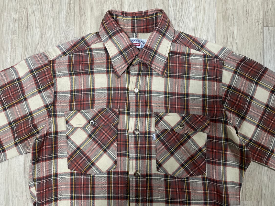 95~100) LVC원판 80's 리바이스 체크 워크셔츠(RRL&폴로) 상품이미지4