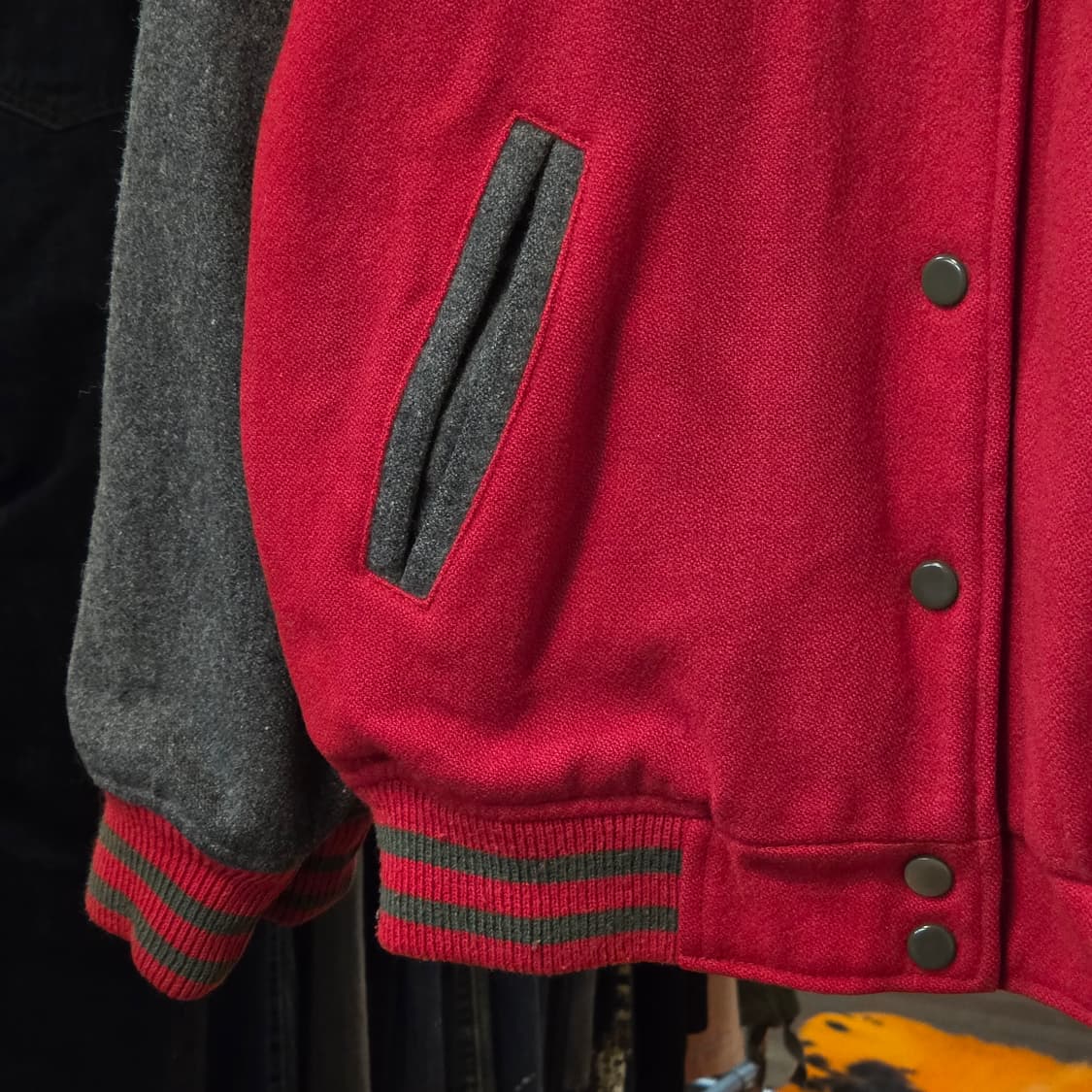 빈티지 레드 그레이 바시티 자켓 상품이미지4