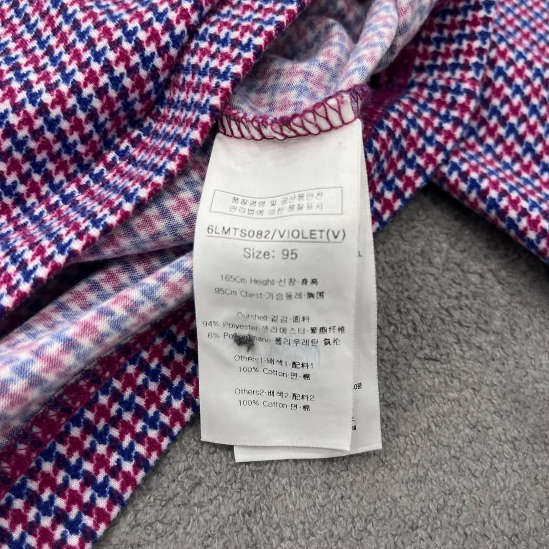 95 루이까스텔 체크 긴팔 카라 티 상품이미지6