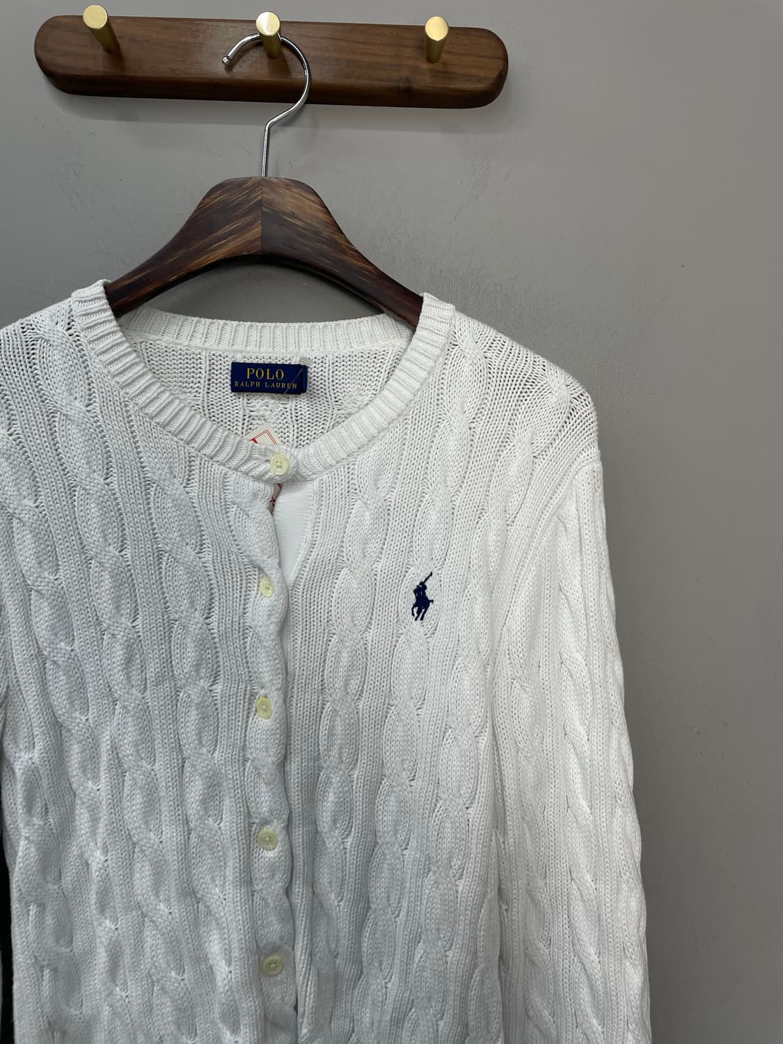 폴로 랄프로렌 화이트 케이블 니트 가디건 H1078 상품이미지3