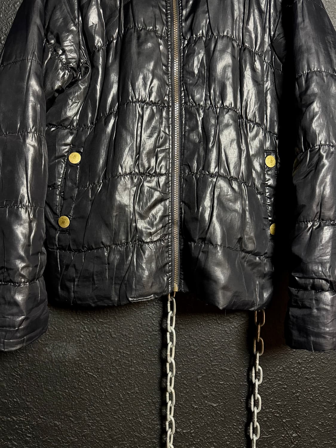 Black Quilted Hooded Jacket  상품이미지4