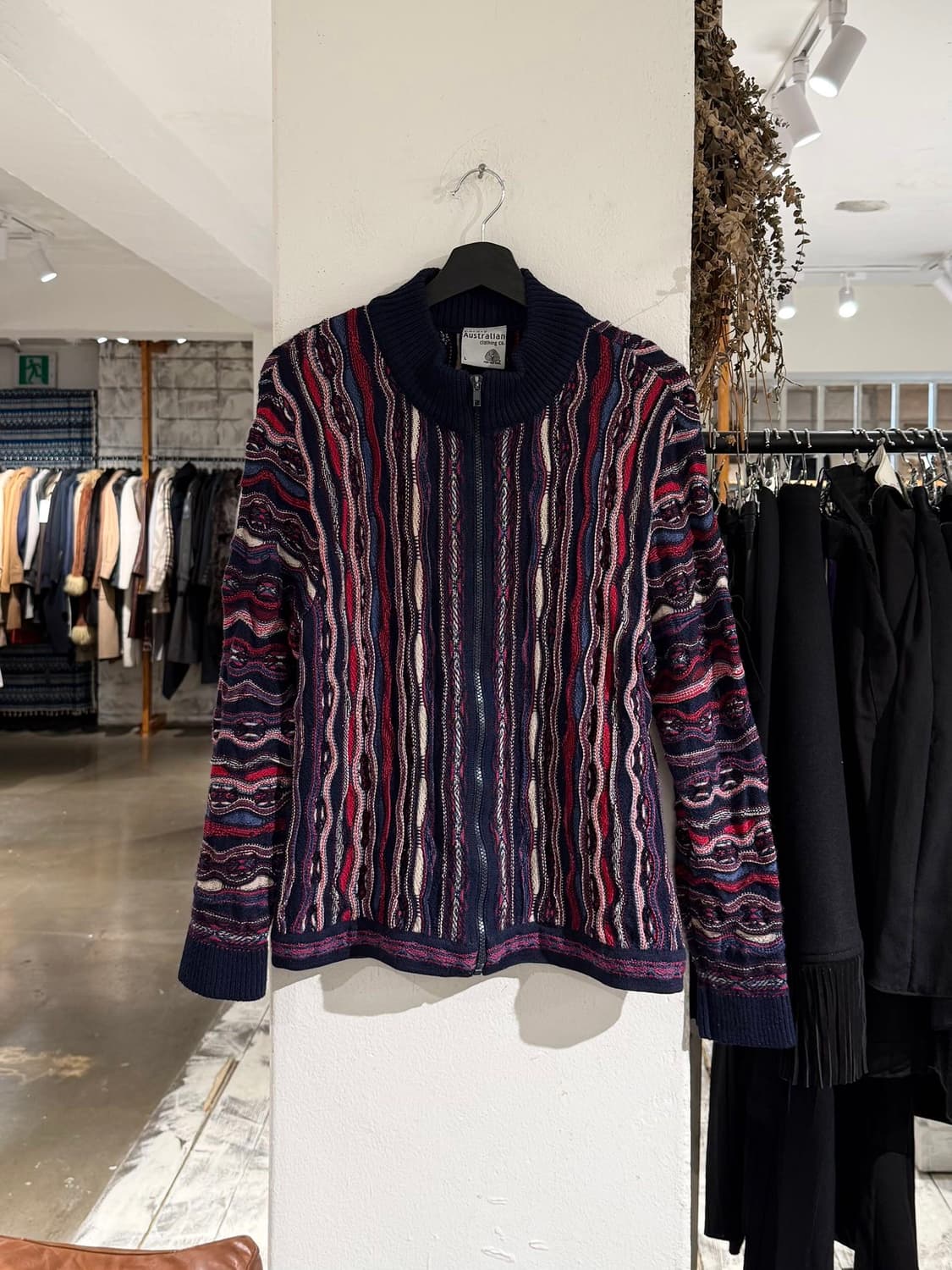 퓨얼리 오스트레일리안 멀티컬러 케이블 니트 집업 상품이미지1