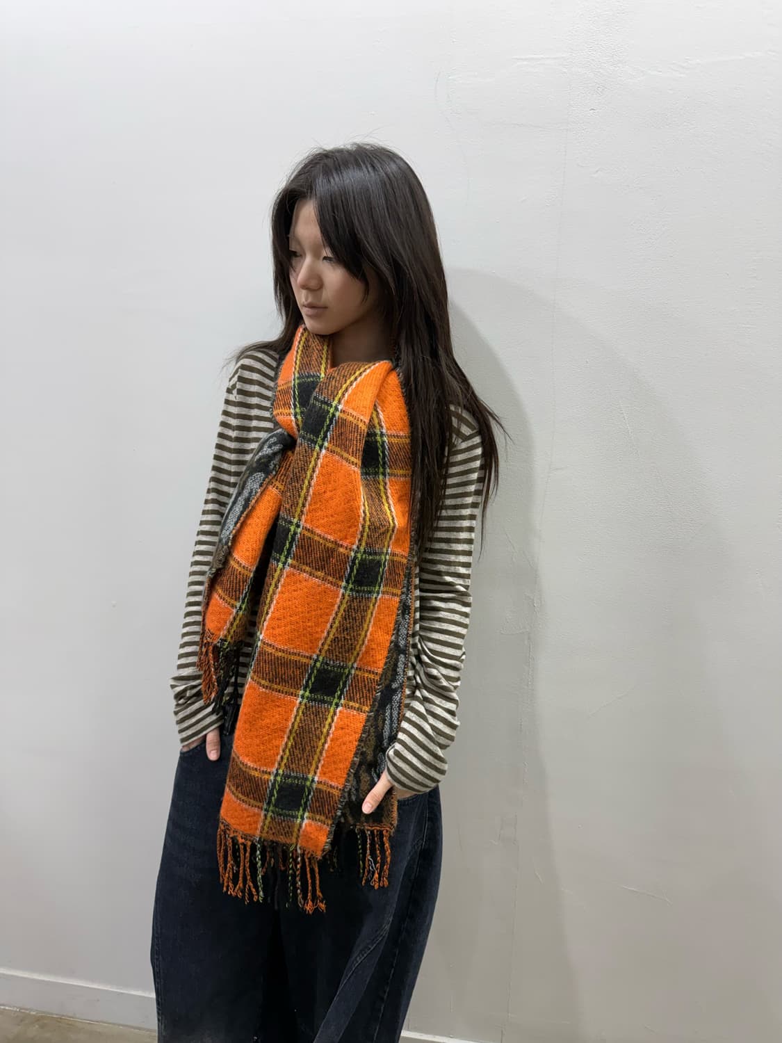 스투시 리버시블 리얼트리&체크 패턴 머플러 상품이미지7