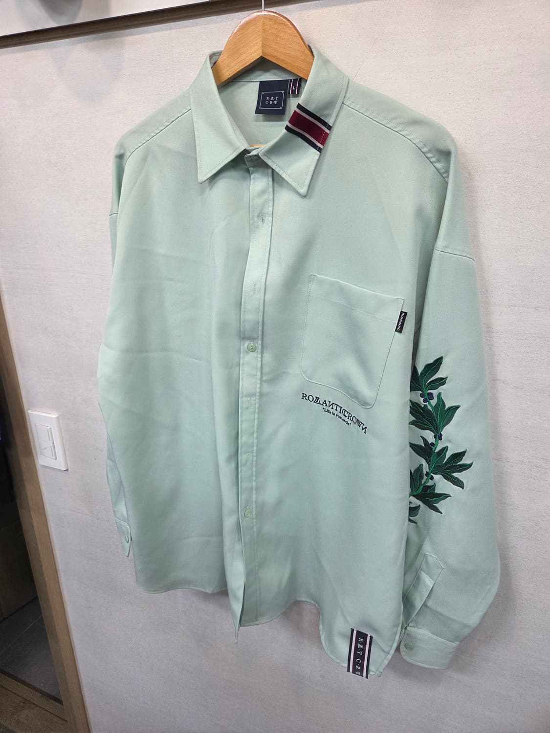 로맨틱크라운 오버핏 자수 셔츠긴팔 L 상품이미지7