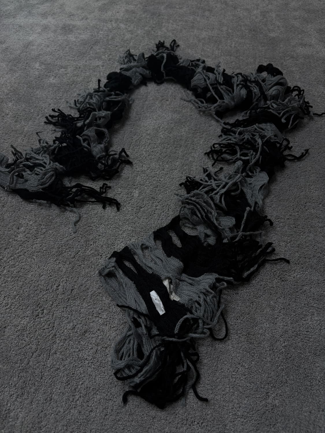 Vintage v-kei punk mood black grey scarf 상품이미지2