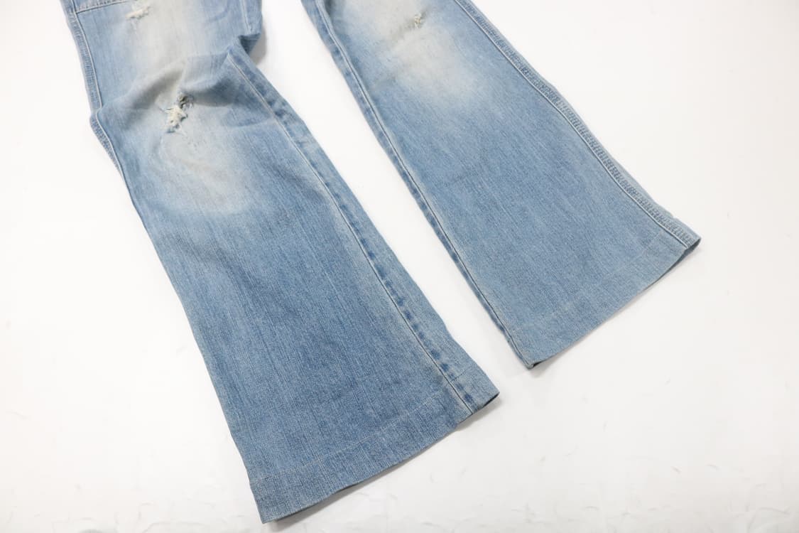 LJSICARLE 빈티지 지퍼 디테일 데미지 부츠컷 데님 팬츠 (2) 상품이미지6